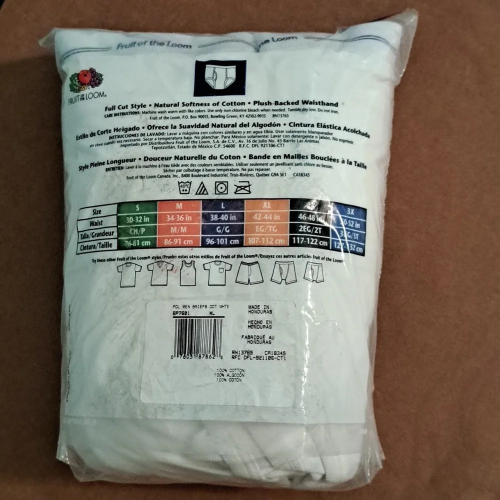 Bonus Pack Mens Briefs XL Fruit Of The Loom - Picture 4 of 4